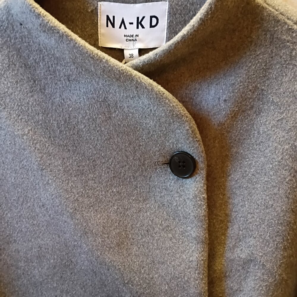NWT NA-KD  Double Breasted Grey Short Jacket M/38 - Picture 5 of 6